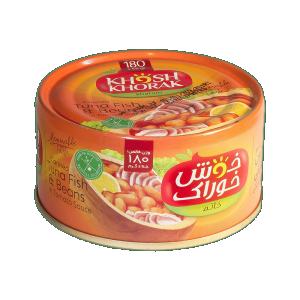 کنسرو ماهی تون ولوبیاچیتی در سس گوجه فرنگی خوش خوراک